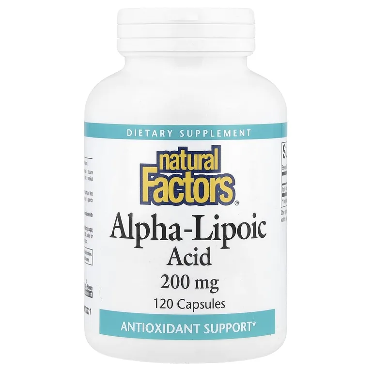 Natural Factors, альфа-липоевая кислота, 200 мг, 120 капсул