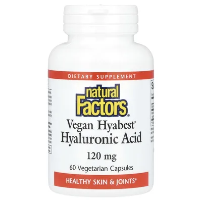 Natural Factors, гиалуроновая кислота, 120 мг, 60 вегетарианских капсул