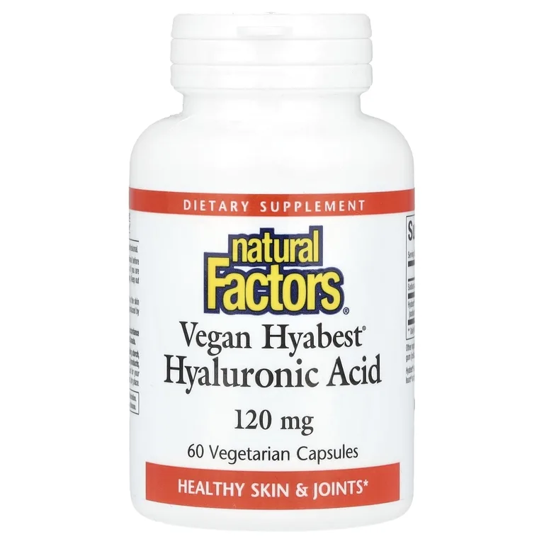 Natural Factors, гиалуроновая кислота, 120 мг, 60 вегетарианских капсул
