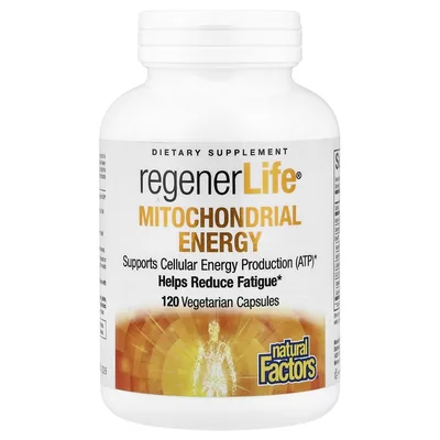 Natural Factors, RegenerLife®, митохондриальная функция, 120 вегетарианских капсул
