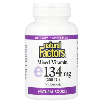 Natural Factors, смешанный витамин E, 134 мг (200 МЕ), 90 капсул
