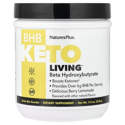 NaturesPlus, BHB Keto Living™, вкусный ягодный лимонад, 210 г (7,4 унции)