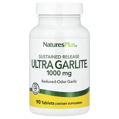 NaturesPlus, Чеснок с ослабленным запахом с длительным высвобождением, 1000 мг, 90 таблеток