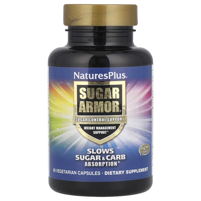 NaturesPlus, добавка для контроля сахара, 60 вегетарианских капсул