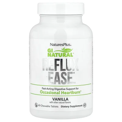 NaturesPlus, Gi Natural, Reflux Ease, ваниль, 60 жевательных таблеток