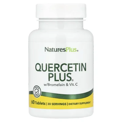 NaturesPlus, Quercetin Plus® с бромелаином и витамином. C, 60 таблеток