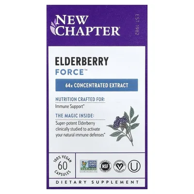 New Chapter, Elderberry Force™, 60 веганских капсул