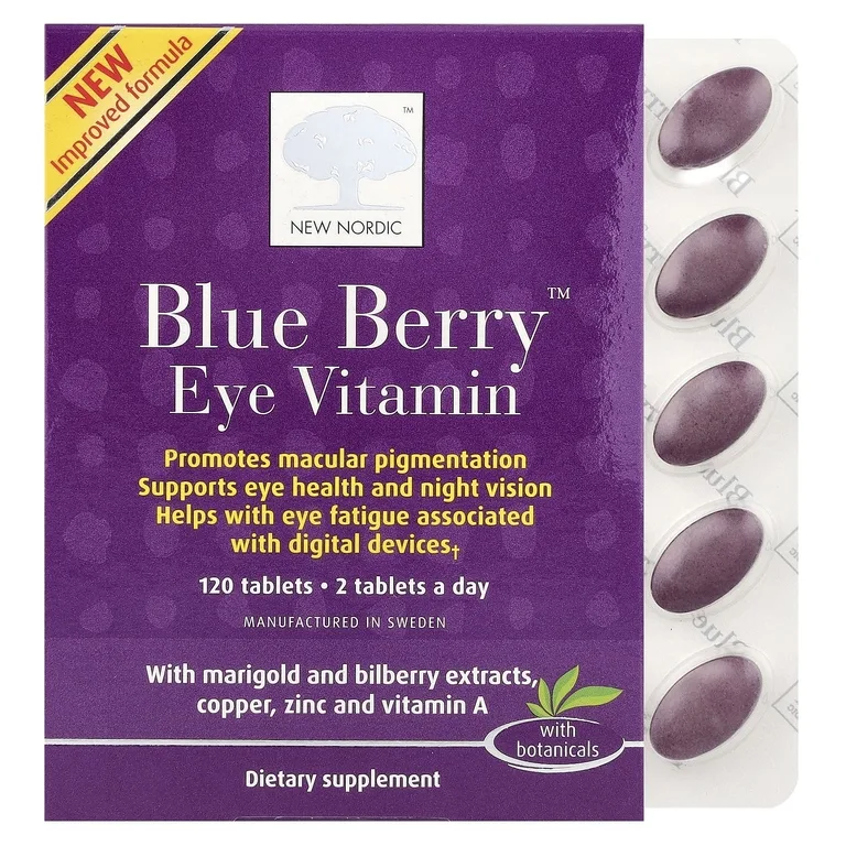 New Nordic, Blue Berry™, витамин для глаз, 120 таблеток