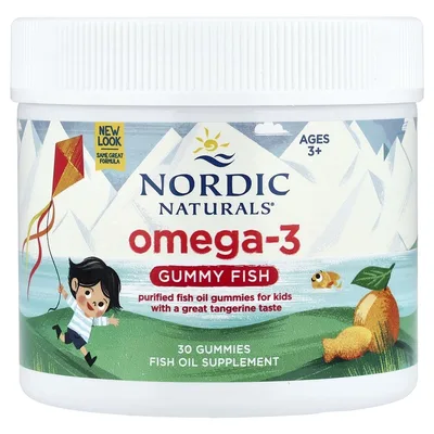 Nordic Naturals, омега-3, «мандариновые лакомства», 124 мг, 30 жевательная таблеток в форме рыбок