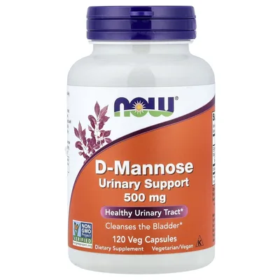 NOW Foods, D-манноза, 500 мг, 120 растительных капсул