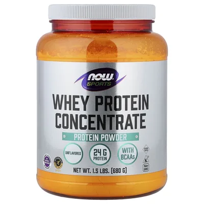 NOW Foods, Спорт, концентрат сывороточного протеина, без добавок, 680 г (1,5 фунта)