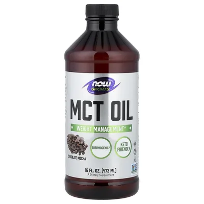 NOW Foods, Спорт, масло MCT, шоколадное мокко, 473 мл (16 жидк. унций)