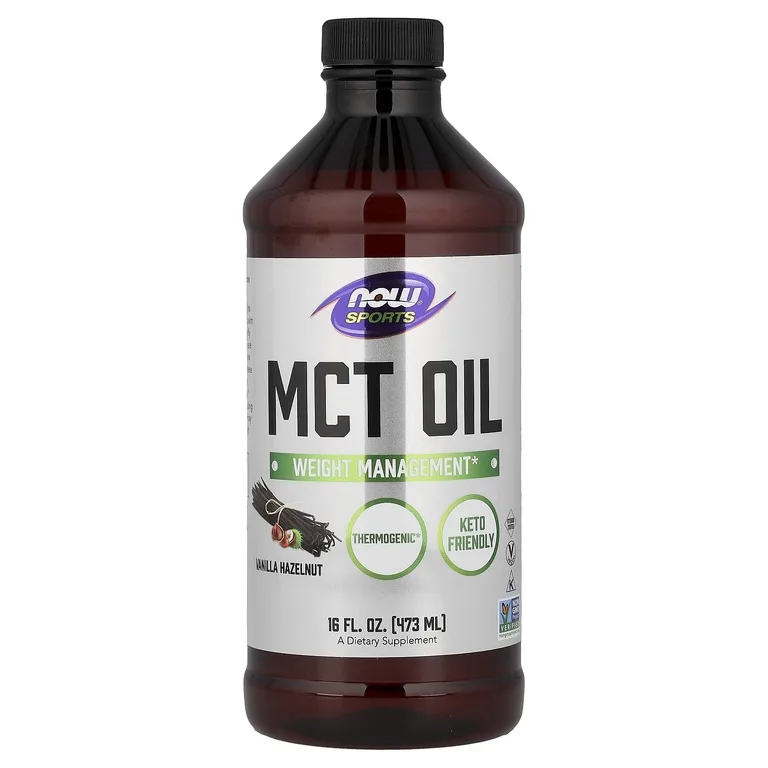 NOW Foods, Спорт, масло MCT, ваниль и фундук, 473 мл (16 жидк. унций)