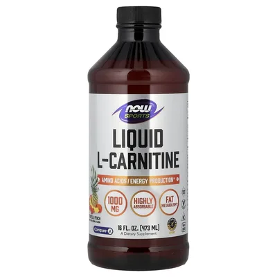 NOW Foods, Спорт, жидкий L-карнитин, со вкусом тропического пунша, 473 мл (16 жидких унций)