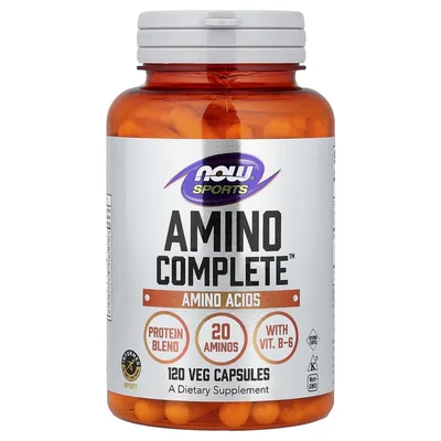 NOW Foods, Sports, Amino Complete™, аминокислотный комплекс, 120 растительных капсул