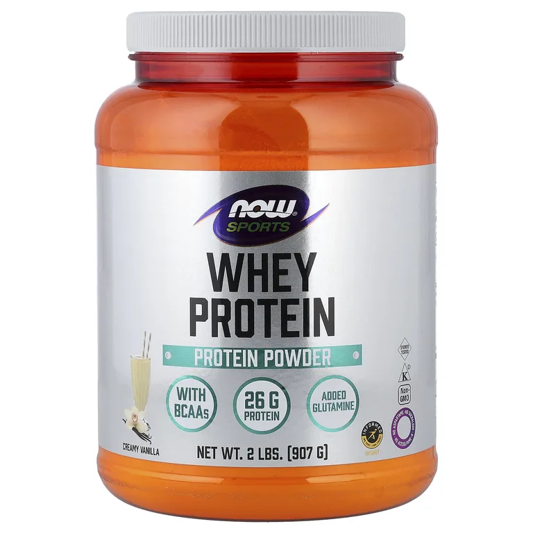 NOW Foods, Sports, сывороточный протеин в порошке, сливочная ваниль, 907 г (2 фунта)