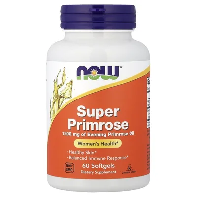 NOW Foods, Super Primrose, примула, 60 капсул