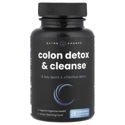 NutraChamps, Colon Detox & Cleanse, 28 веганских капсул