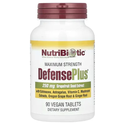 NutriBiotic, комплекс с экстрактом косточек грейпфрута, максимальная сила, 90 веганских таблеток