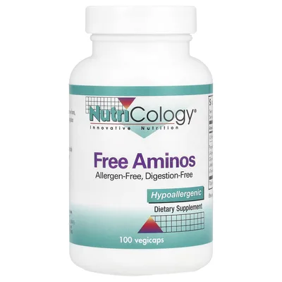 Nutricology, аминокислоты в свободной форме, 100 растительных капсул