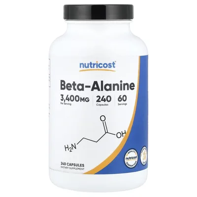 Nutricost, бета-аланин, 240 капсул (850 мг в 1 капсуле)