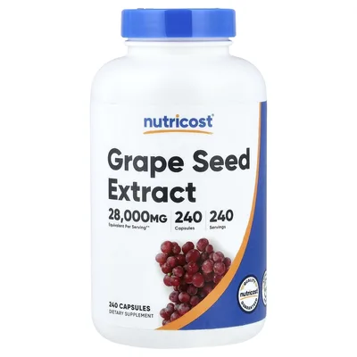 Nutricost, экстракт виноградных косточек, 240 капсул (400 мг в 1 капсуле)