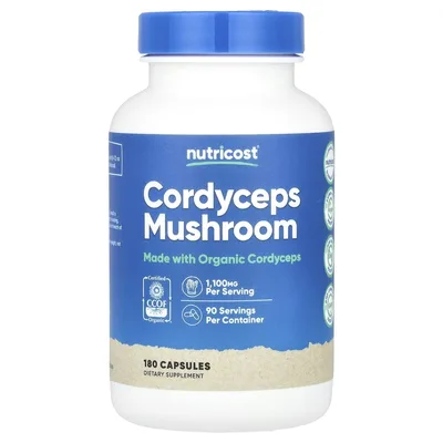 Nutricost, Гриб кордицепс, 180 капсул (550 мг в 1 капсуле)