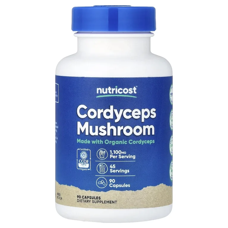 Nutricost, Кордицепс, 90 капсул (550 мг в 1 капсуле)