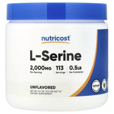 Nutricost, L-серин в порошке, без добавок, 227 г (8,1 унции)