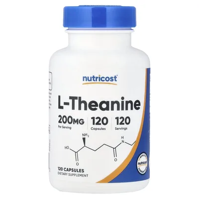 Nutricost, L-теанин, 200 мг, 120 капсул