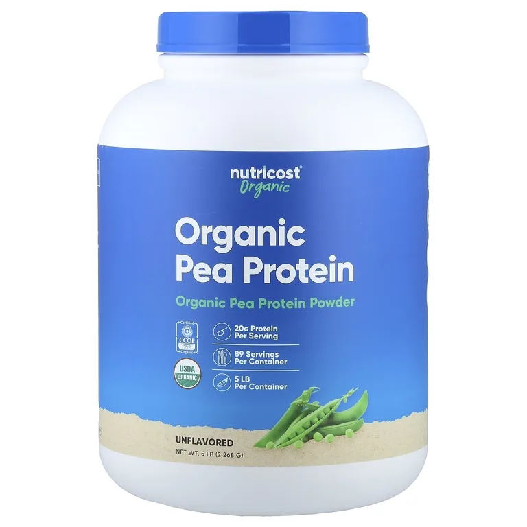 Nutricost, органический гороховый протеин, без добавок, 2268 г (5 фунтов)