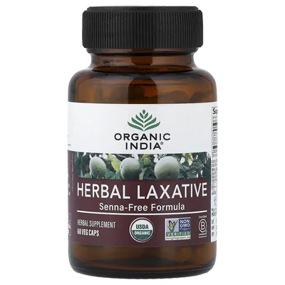 Organic India, травяное слабительное средство, без сенны, 60 растительных капсул