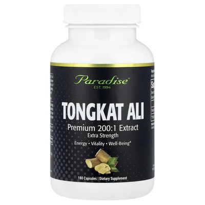 Paradise Herbs, Тонгкат Али, 180 капсул (250 мг в каждой капсуле)