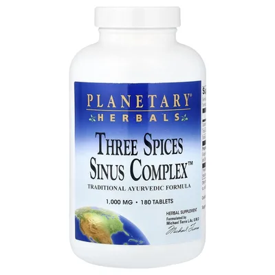 Planetary Herbals, пряная смесь для поддержки пищеварения, легких и носовых пазух, 180 таблеток