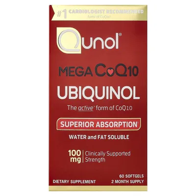 Qunol, убихинол, 100 мг, 60 желатиновых капсул