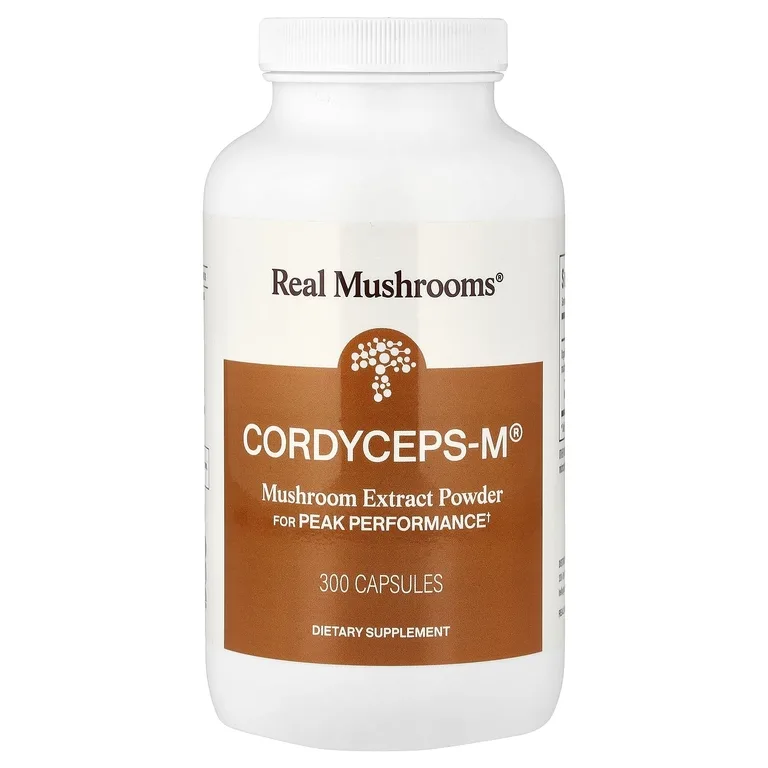 Real Mushrooms, Cordyceps-M®, экстракт грибов в порошке, 300 капсул (500 мг в 1 капсуле)