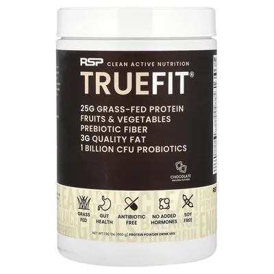 RSP Nutrition, TrueFit, сывороточный протеиновый коктейль из экологически чистых ингредиентов, шоколад, 940 г (2 фунта)