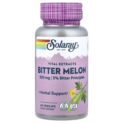 Solaray, Vital Extracts, горькая дыня, 500 мг, 60 растительных капсул