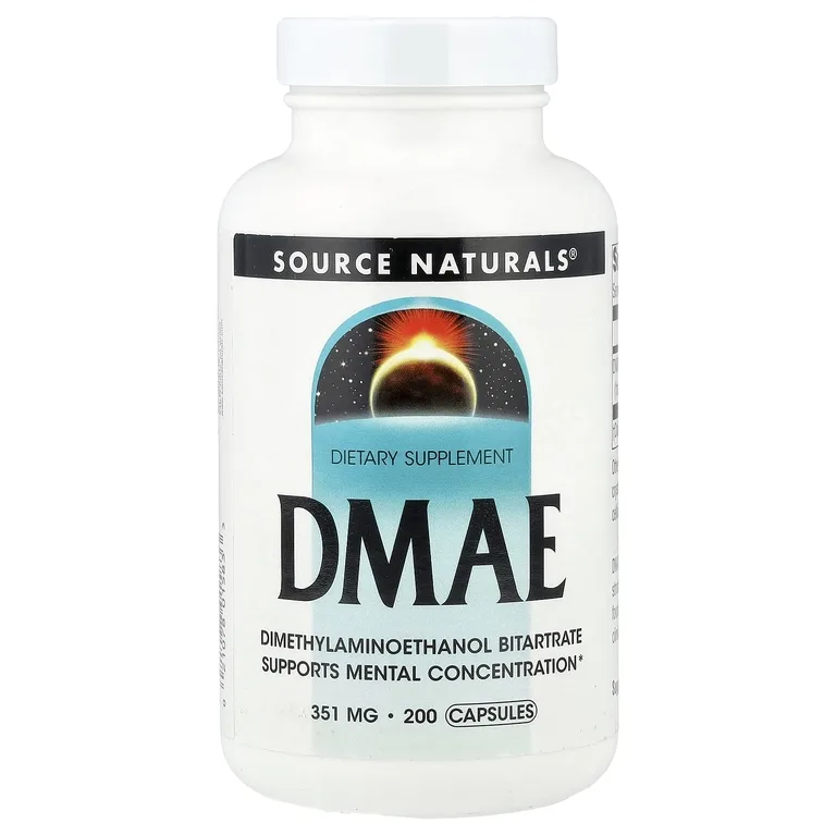 Source Naturals, ДМАЭ, 351 мг, 200 капсул