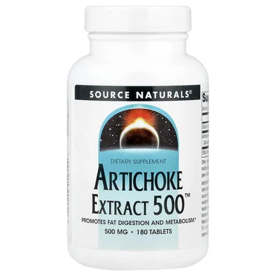 Source Naturals, экстракт артишока, 500 мг, 180 таблеток