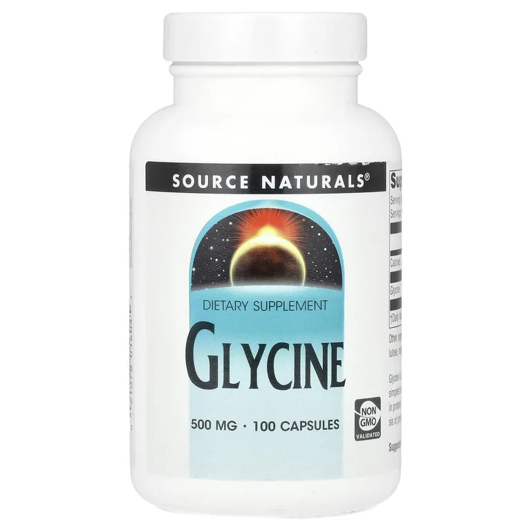 Source Naturals, Глицин, 500 мг, 100 капсул