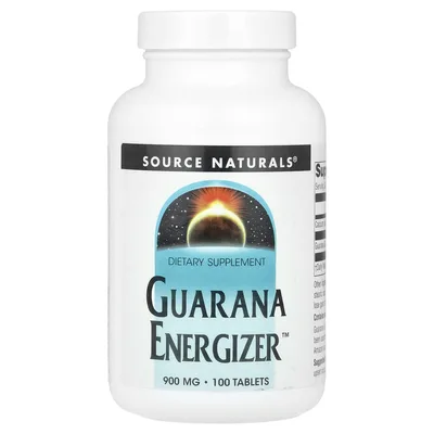 Source Naturals, Guarana Energizer™, добавка для заряда энергии, 100 таблеток