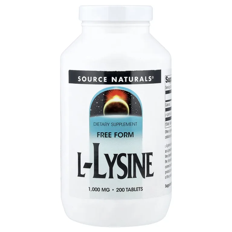 Source Naturals, L-лизин, 1000 мг, 200 таблеток