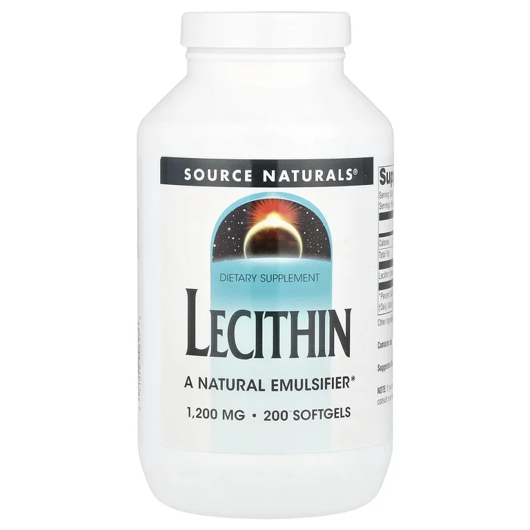 Source Naturals, лецитин, 1200 мг, 200 мягких таблеток