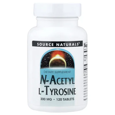 Source Naturals, N-ацетил L-тирозин, 300 мг, 120 таблеток