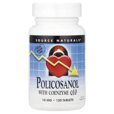 Source Naturals, поликозанол с коэнзимом Q10, 120 таблеток