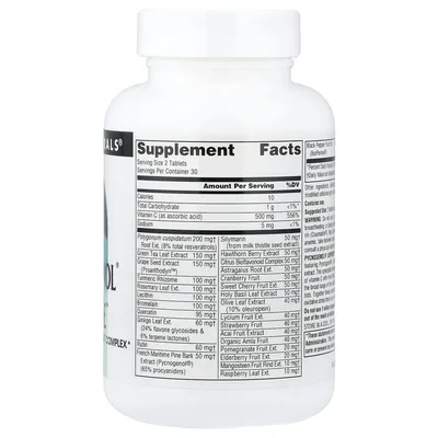 Source Naturals, растительный комплекс с экстрактом коры французской приморской сосны, 60 таблеток
