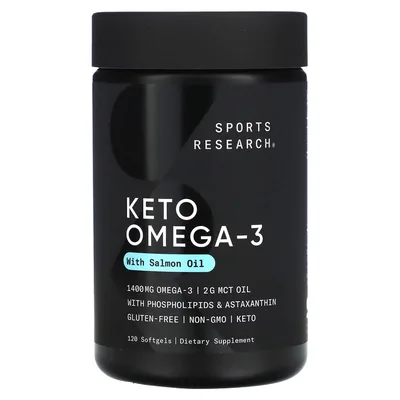 Sports Research, омега-3 для кетодиеты с лососевым жиром, 120 капсул