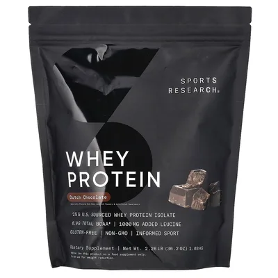 Sports Research, сывороточный протеин, со вкусом голландского шоколада, 1,03 кг (2,26 фунта)