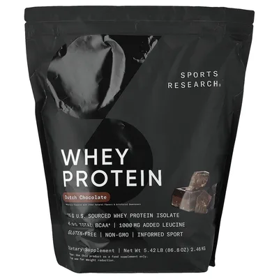 Sports Research, сывороточный протеин, со вкусом голландского шоколада, 2,27 кг (5 фунтов)